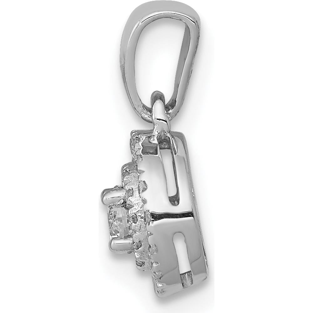 14K White Gold Round Diamond Halo Cluster Pendant - 0.23 Carat Total Diamond Weight by Monteluci Fine Jewelry