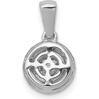 14K White Gold Round Diamond Halo Cluster Pendant - 0.23 Carat Total Diamond Weight by Monteluci Fine Jewelry