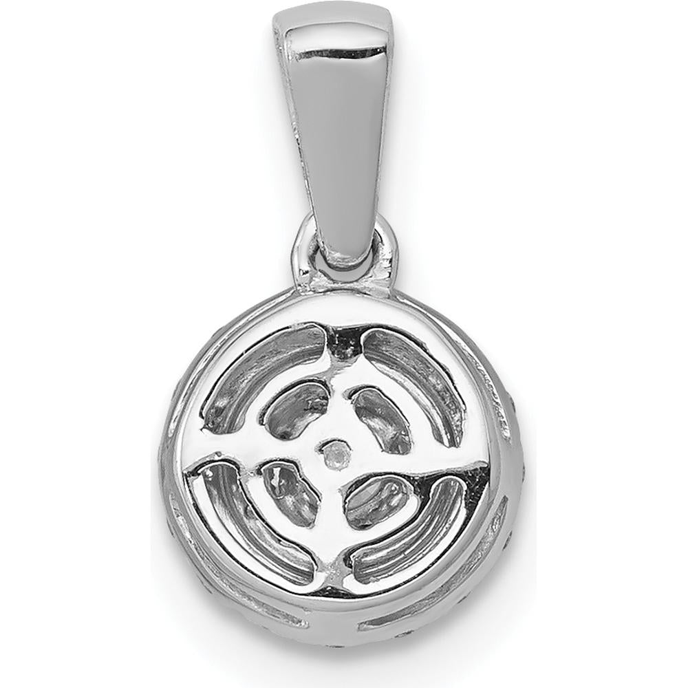 14K White Gold Round Diamond Halo Cluster Pendant - 0.23 Carat Total Diamond Weight by Monteluci Fine Jewelry