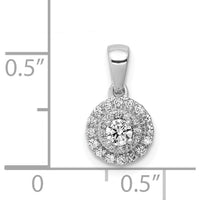 14K White Gold Round Diamond Halo Cluster Pendant - 0.23 Carat Total Diamond Weight by Monteluci Fine Jewelry