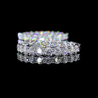 14K White Gold Round Diamond Hoop Earrings - 11.81 Carat Total Weight, Lab-Grown E-F VS1 Brilliant Cut Stones with Prong Setting - Covaloro Fine Jewelry