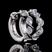 14K White Gold Round Diamond Huggie Earrings with Half-Bezel Setting - 0.41 Carats Total Diamond Weight (E-F Color, VS Clarity, Lab-Grown) - Covaloro Fine Jewelry
