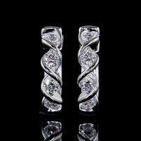 14K White Gold Round Diamond Huggie Earrings with Half-Bezel Setting - 0.41 Carats Total Diamond Weight (E-F Color, VS Clarity, Lab-Grown) - Covaloro Fine Jewelry