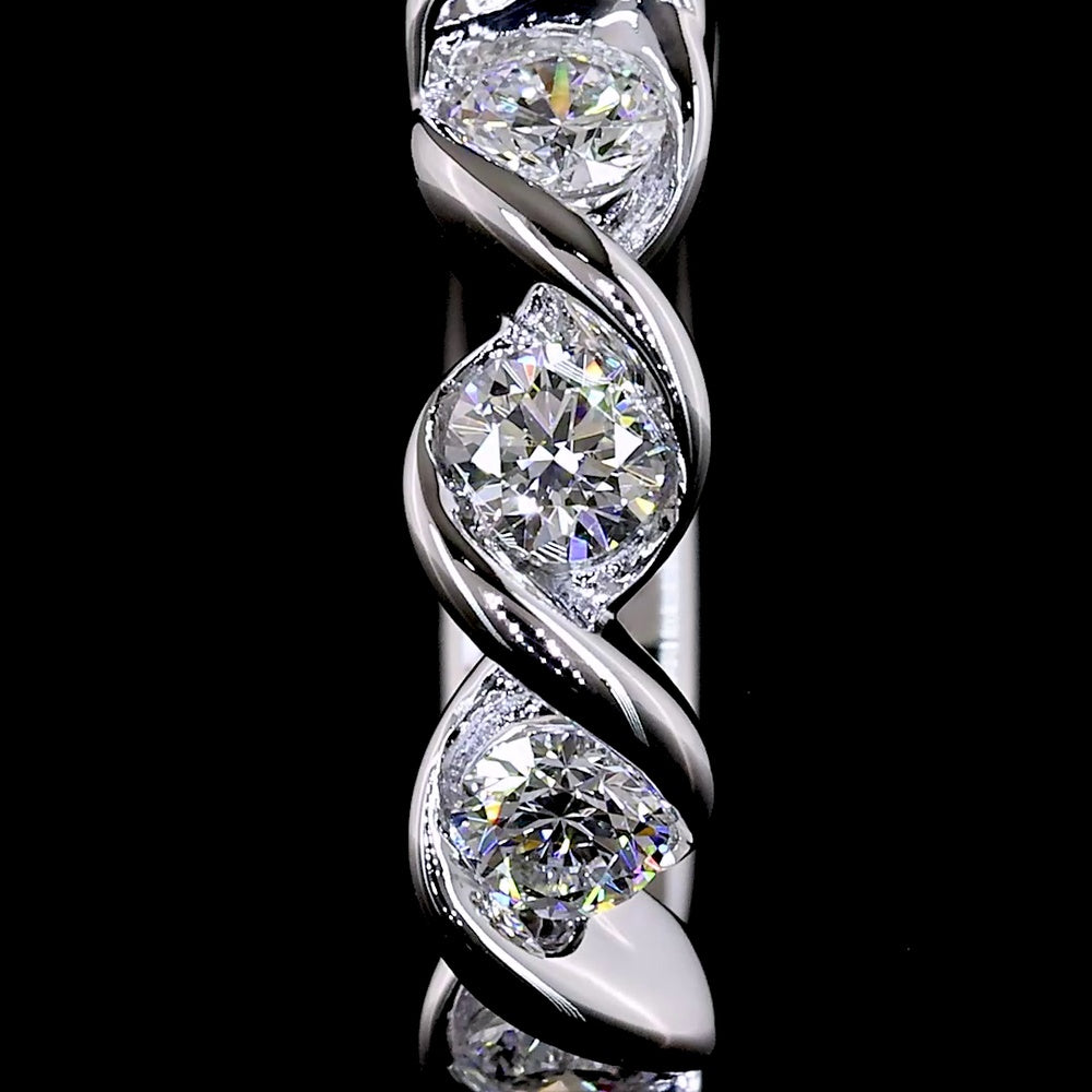14K White Gold Round Diamond Huggie Earrings with Half-Bezel Setting - 0.41 Carats Total Diamond Weight (E-F Color, VS Clarity, Lab-Grown) - Covaloro Fine Jewelry