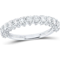 14K White Gold Round Diamond Pave-Set Band Ring - 1.62 Carat Total Diamond Weight