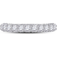 14K White Gold Round Diamond Pave-Set Band Ring - 1.62 Carat Total Diamond Weight
