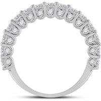 14K White Gold Round Diamond Pave-Set Band Ring - 1.62 Carat Total Diamond Weight