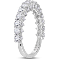 14K White Gold Round Diamond Pave-Set Band Ring - 1.62 Carat Total Diamond Weight