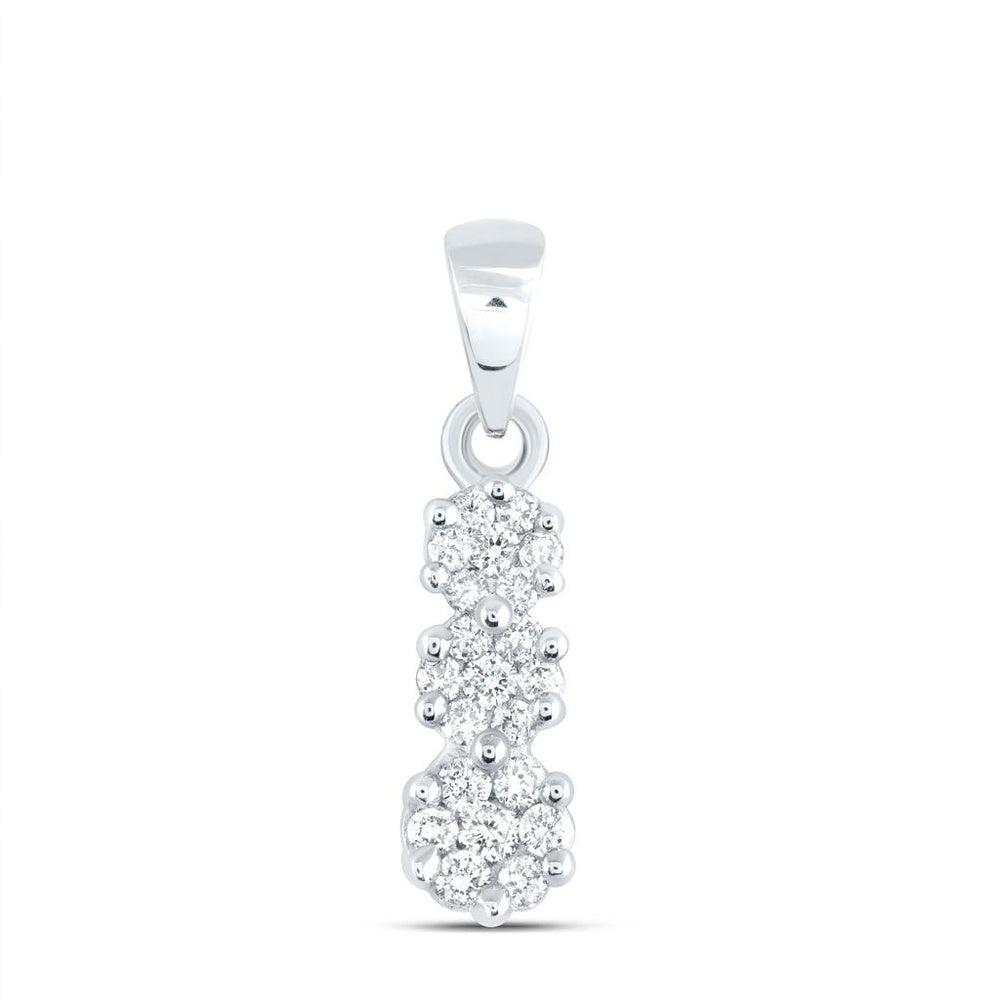 14K White Gold Round Diamond Pendant - 1/4 Carat Total Diamond Weight