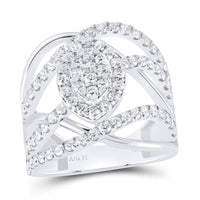 14K White Gold Round Diamond Ring - 1 1/2 Carat Total Diamond Weight