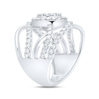 14K White Gold Round Diamond Ring - 1 1/2 Carat Total Diamond Weight