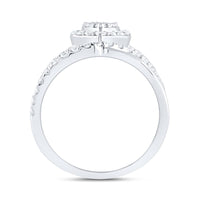 14K White Gold Round Diamond Ring - 1 1/2 Carat Total Diamond Weight