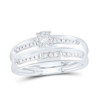 14K White Gold Round Diamond Ring - 1/4 Carat Total Diamond Weight