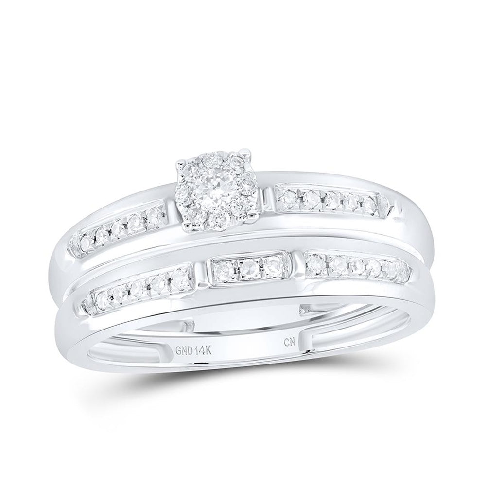 14K White Gold Round Diamond Ring - 1/4 Carat Total Diamond Weight