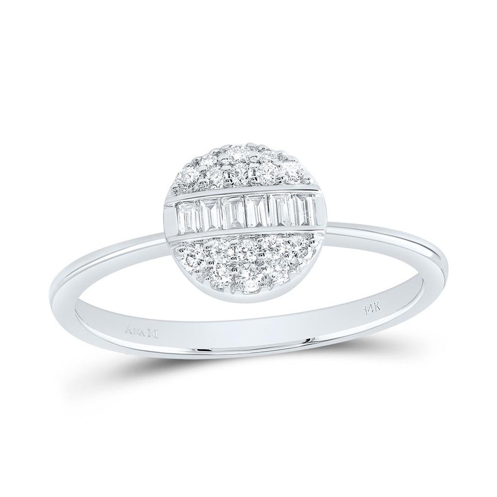 14K White Gold Round Diamond Ring - 1/4 Carat Total Diamond Weight