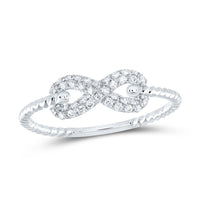 14K White Gold Round Diamond Ring - 1/5 Carat Total Diamond Weight