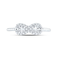 14K White Gold Round Diamond Ring - 1/5 Carat Total Diamond Weight