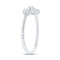14K White Gold Round Diamond Ring - 1/5 Carat Total Diamond Weight
