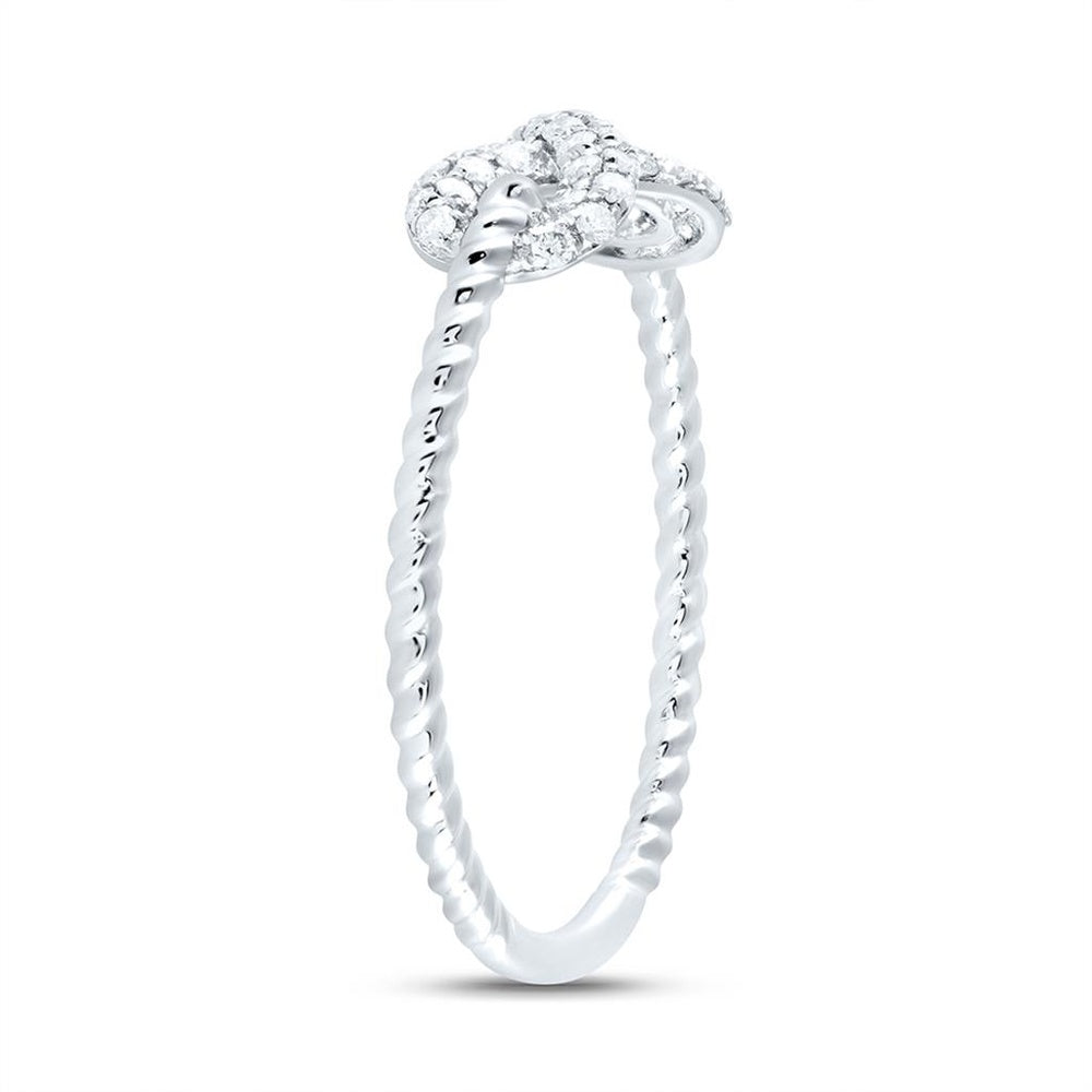 14K White Gold Round Diamond Ring - 1/5 Carat Total Diamond Weight