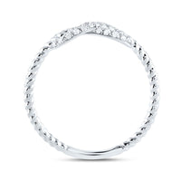 14K White Gold Round Diamond Ring - 1/5 Carat Total Diamond Weight