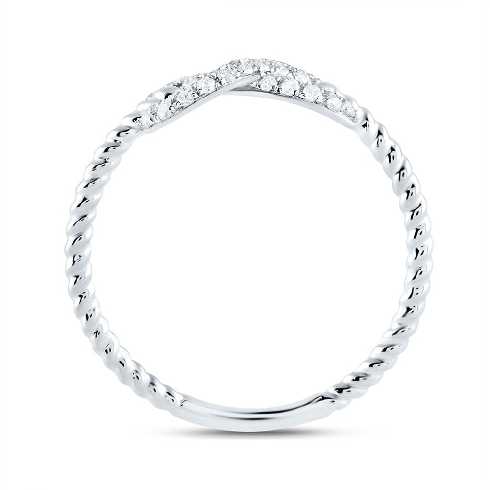 14K White Gold Round Diamond Ring - 1/5 Carat Total Diamond Weight
