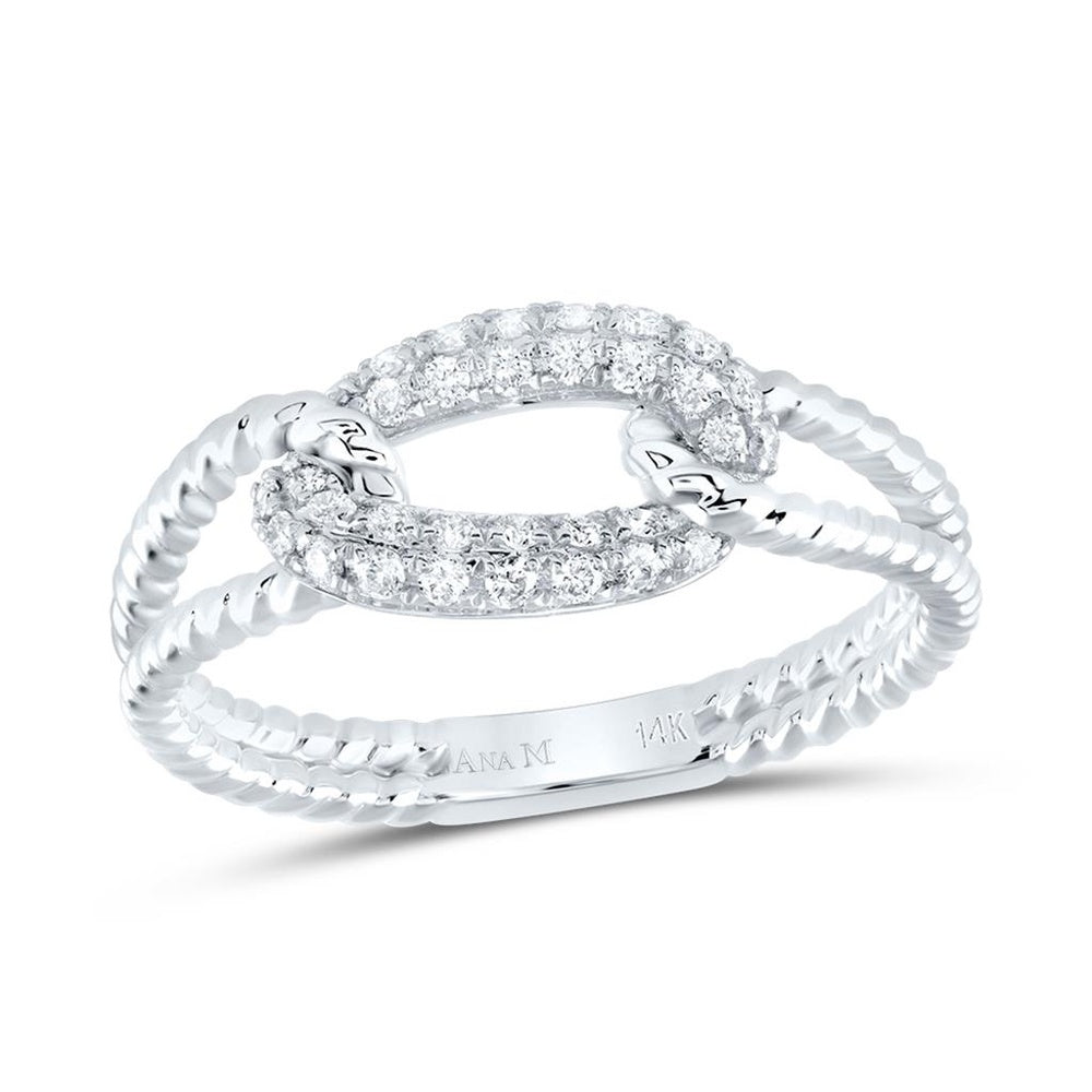 14K White Gold Round Diamond Ring - 1/5 Carat Total Diamond Weight