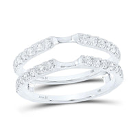 14K White Gold Round Diamond Ring - 5/8 Carat Total Diamond Weight