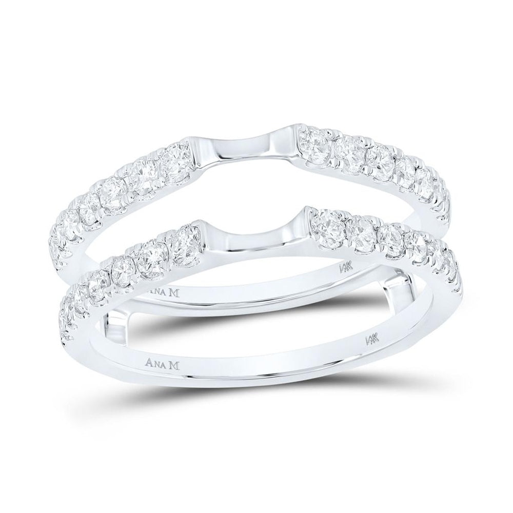 14K White Gold Round Diamond Ring - 5/8 Carat Total Diamond Weight