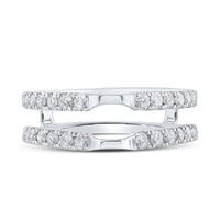 14K White Gold Round Diamond Ring - 5/8 Carat Total Diamond Weight