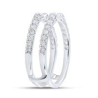 14K White Gold Round Diamond Ring - 5/8 Carat Total Diamond Weight