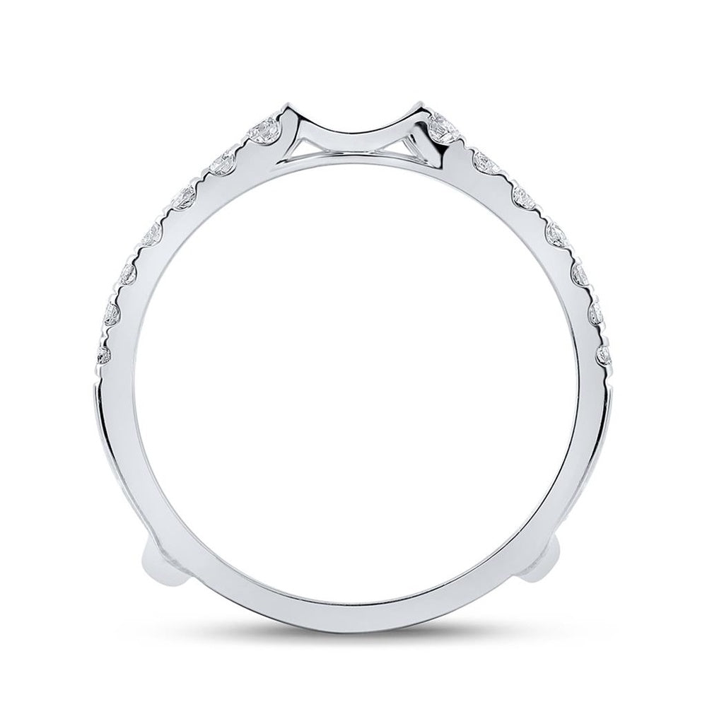 14K White Gold Round Diamond Ring - 5/8 Carat Total Diamond Weight