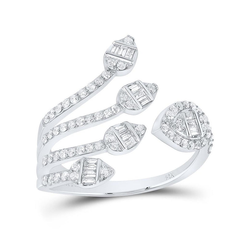 14K White Gold Round Diamond Ring - 5/8 Carat Total Diamond Weight