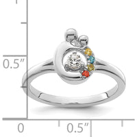 14K White Gold Round Diamond Semi-Mount Ring with Citrine, Sapphire, Aquamarine, and Garnet Birthstones by 0
