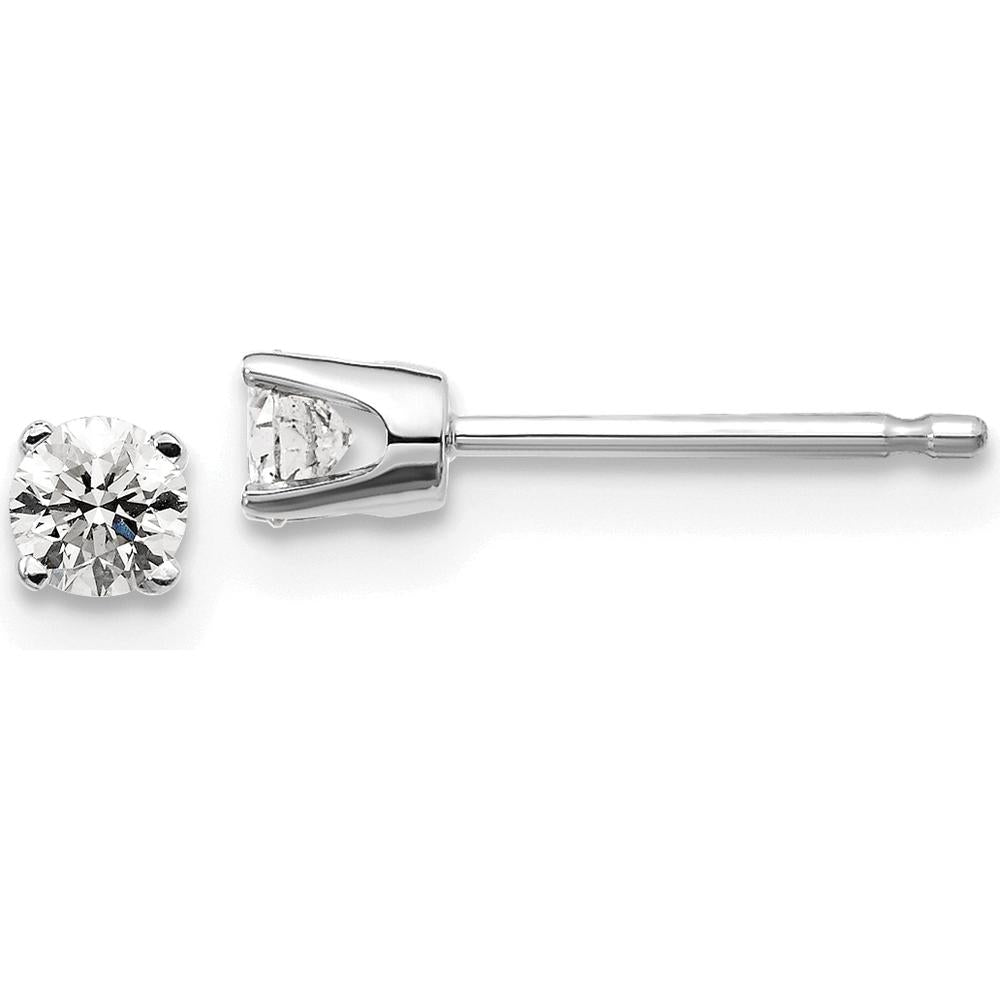 14K White Gold Round Diamond Stud Earrings - 0.20 Carat Total Diamond Weight by 0