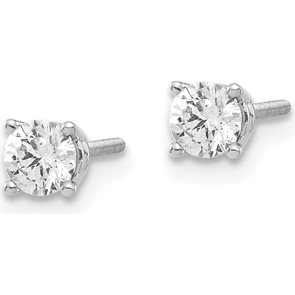 14K White Gold Round Diamond Stud Earrings - 0.40 Carat Total Diamond Weight by 0