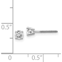 14K White Gold Round Diamond Stud Earrings - 0.40 Carat Total Diamond Weight by 0