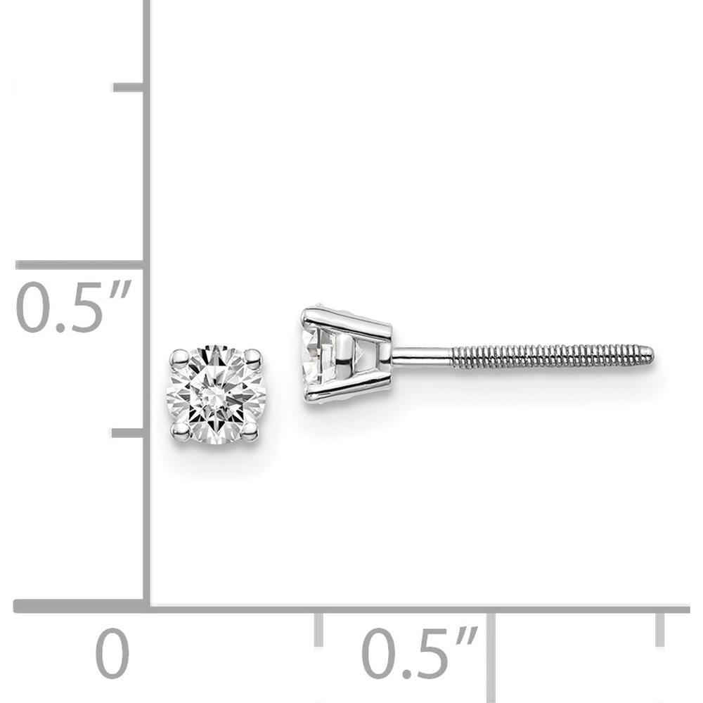 14K White Gold Round Diamond Stud Earrings - 0.40 Carat Total Diamond Weight by 0