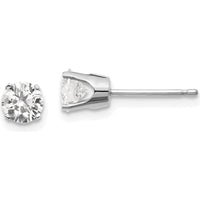 14K White Gold Round Diamond Stud Earrings - 0.85 Carat Total Diamond Weight by 0