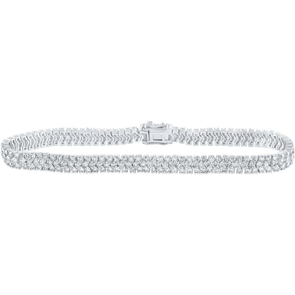 14K White Gold Round Diamond Tennis Bracelet - 5.83 Carat Total Diamond Weight