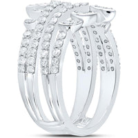 14K White Gold Round Diamond Wrap Ring Guard Enhancer - 1 Carat Total Diamond Weight
