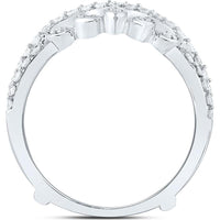 14K White Gold Round Diamond Wrap Ring Guard Enhancer - 1 Carat Total Diamond Weight