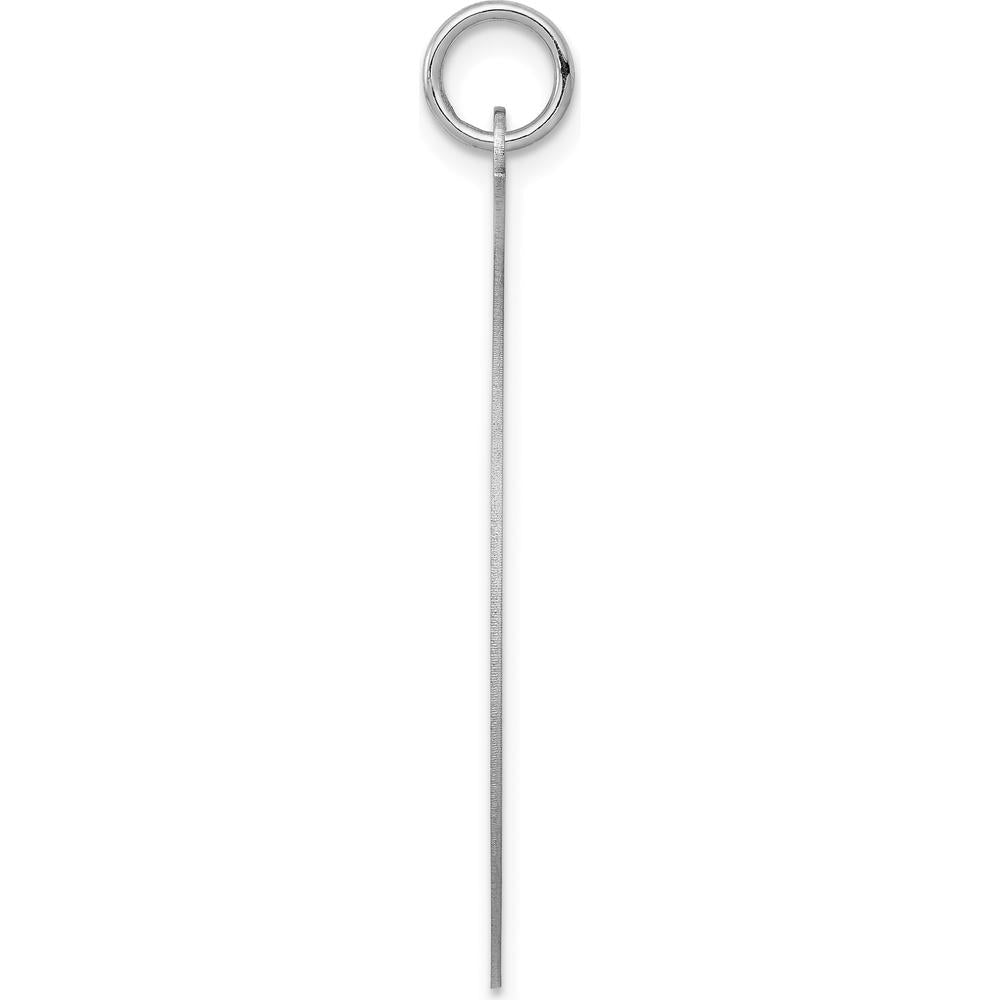 14K White Gold Round Disc Charm with Polished Finish - Engravable Personalized Pendant by Oro Pregiato