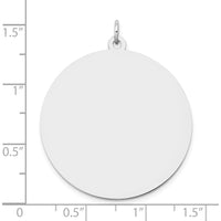 14K White Gold Round Disc Charm with Polished Finish - Engravable Personalized Pendant by Oro Pregiato