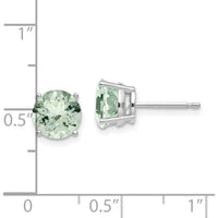 14K White Gold Round Green Quartz Stud Earrings - 1.25 Carat Total Gem Weight by Monteluci Fine Jewelry