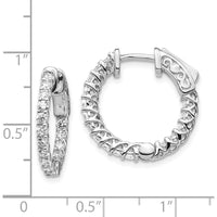 14K White Gold Round Hoop Earrings with 36 Prong Set Round Diamonds - 0.72 Carat Total Diamond Weight by Monteluci Fine Jewelry