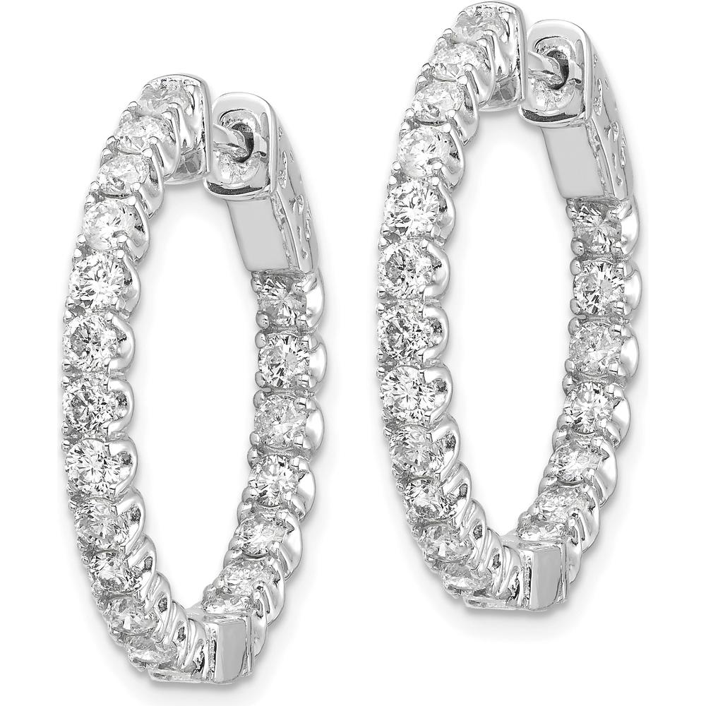 14K White Gold Round Hoop Earrings with 40 Prong Set Mountings for Custom Stones - 2.3mm Each by Monteluci Fine Jewelry