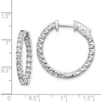14K White Gold Round Hoop Earrings with 40 Prong Set Mountings for Custom Stones - 2.3mm Each by Monteluci Fine Jewelry