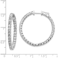 14K White Gold Round Hoop Earrings with 60 Prong-Set Stone Mountings by Monteluci Fine Jewelry