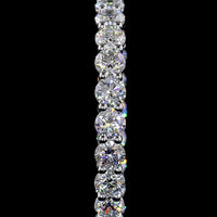 14K White Gold Round Hoop Earrings with Prong Set Lab-Grown Brilliant Cut Diamonds - 5.63 Total Carat Weight E-F VS1 - Covaloro Fine Jewelry