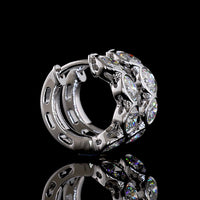 14K White Gold Round Huggie Earrings with Bezel Set Lab Diamonds - 4.16 Carats Total Diamond Weight (E-F Color, VS2 Clarity) - Covaloro Fine Jewelry